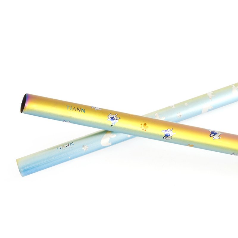 TiStraw Titanium Straw (12 mm) set - Reusable Straws - Other Metals Multicolor