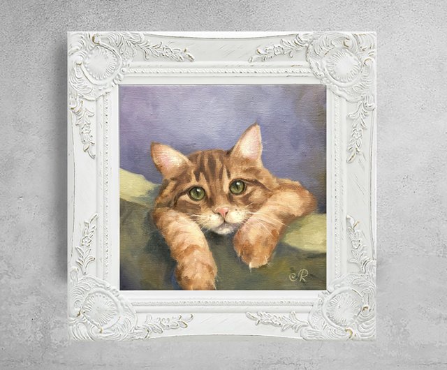 猫の絵オリジナル油絵家の装飾アート - ショップ ArtLolitaRos