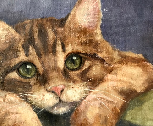 油絵 油彩画 猫 オリジナルの通販 by MB's shop｜ラクマ