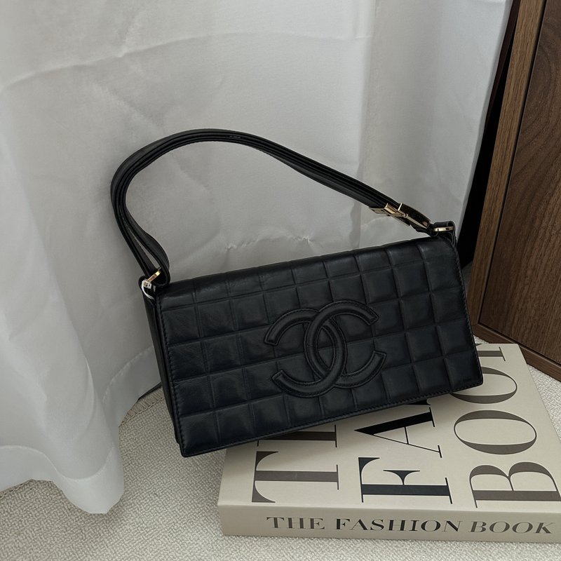 CHANEL 香奈兒 Chocolate Bar 皮革 黑色 單肩包 / 斜背包 - 側背包/斜背包 - 真皮 黑色