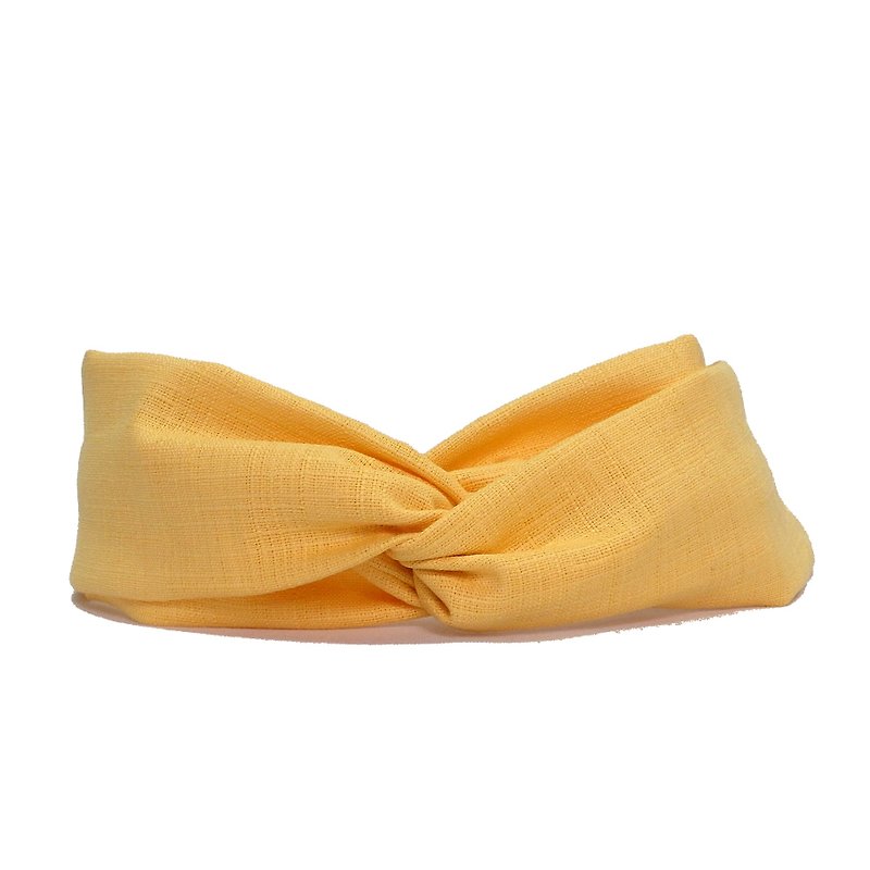 Sunrise plain color cross hairband - ที่คาดผม - ผ้าฝ้าย/ผ้าลินิน สีเหลือง