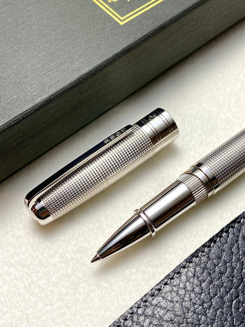 3952 Old Goat-X800 patented magnetic 925 sterling silver classic checkered ballpoint pen - ไส้ปากกาโรลเลอร์บอล - วัสดุอื่นๆ 