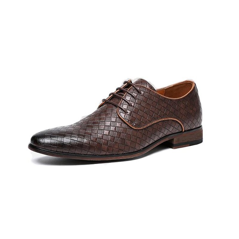 Kings Collection Daniele Vintage Weaveパターンシューズ KCCS14 褐色 - 革靴 メンズ - 革 