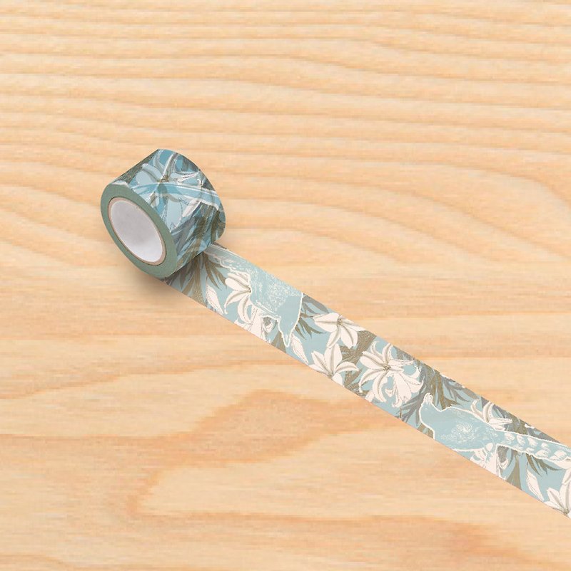 Taiwan native unique image paper tape series Taiwan blue magpie Changwei Mountain The Beauty of Taiwan - Washi Tape - Paper Blue