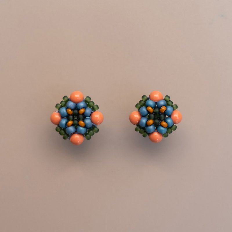 Orange Tile Earrings - Earrings & Clip-ons - Glass Orange