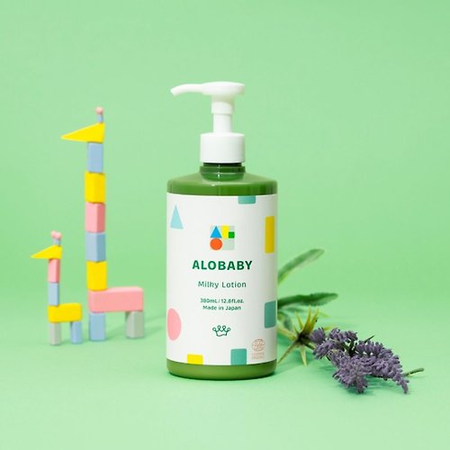 Alobaby 日本天然有機寶寶護膚品牌 台灣總代理 Alobaby 寶寶牛奶潤膚乳液 (重量瓶) //NEW-新包裝