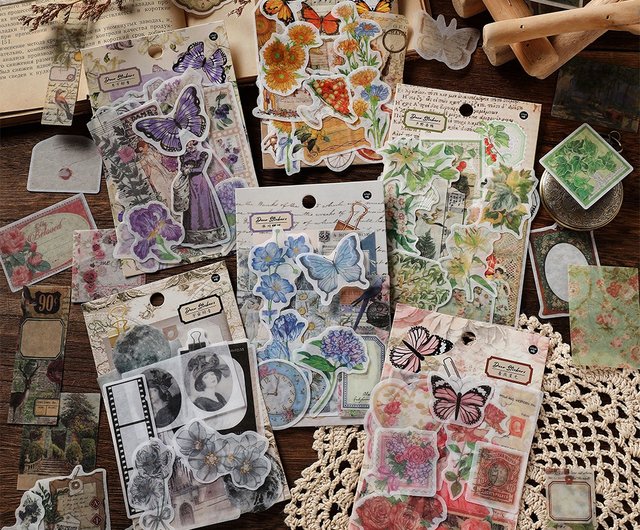 Vintage junk journal Sticker Pack - Nostalgic