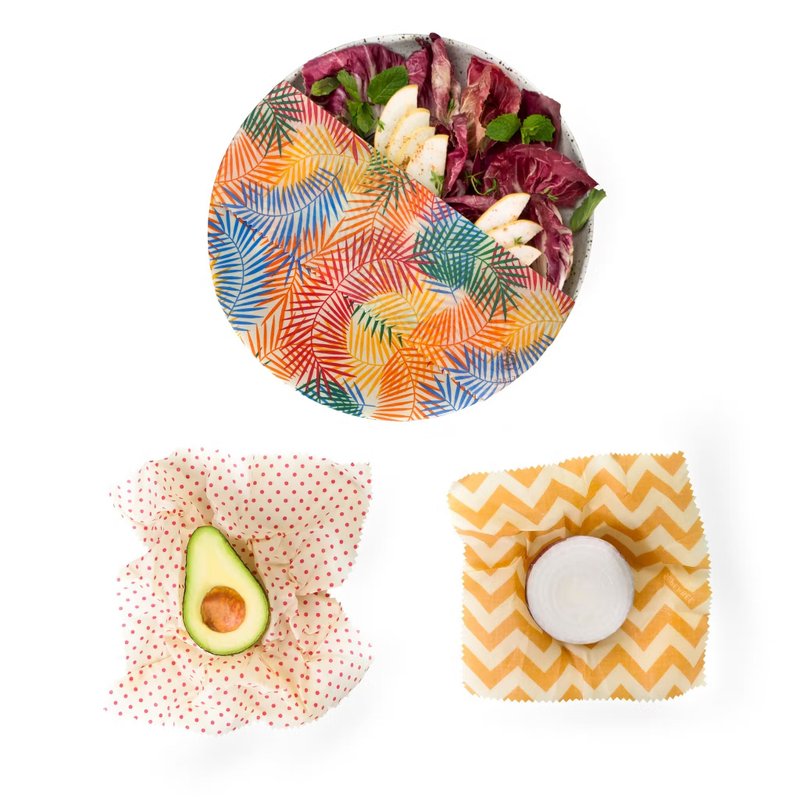 Superbee環保蜂蠟布 小號三件組 (熱帶天堂款式) - 其他 - 蠟 