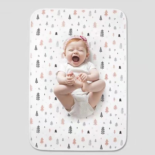 KIDDA 嬰兒寶寶純棉雙面隔尿墊防水可水洗四季透氣寶寶床上防漏床單