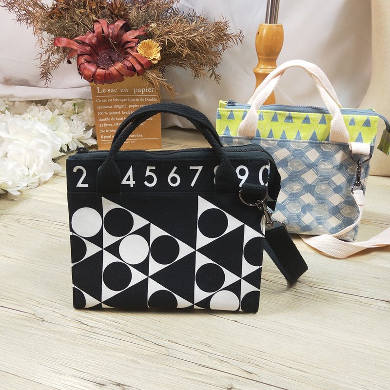 Geometric spelling numbers small square bag - Messenger Bags & Sling Bags - Cotton & Hemp 