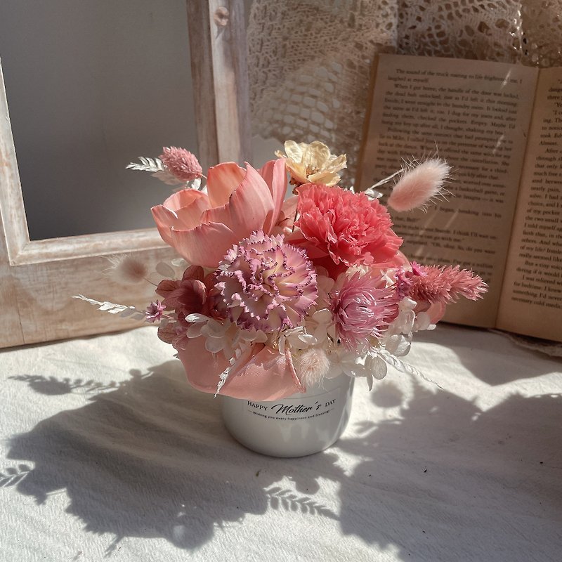 不滅の花、カーネーション、香台花、母の日ギフト - ドライフラワー・ブーケ - 寄せ植え・花 ピンク