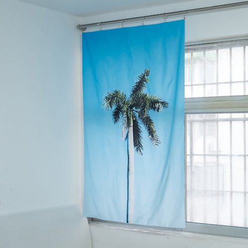 ITS CLOUD客製禮物 藍天與大王椰樹的合照 窗簾門簾 橫豎兩款