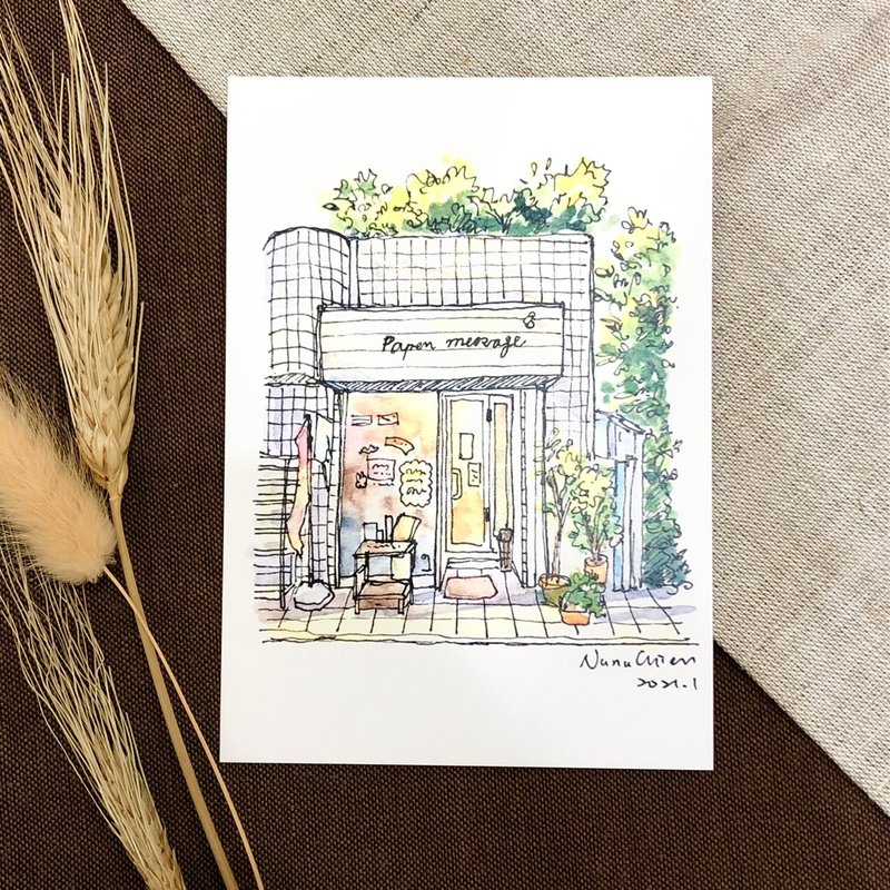 cute shop/postcard - Cards & Postcards - Paper 