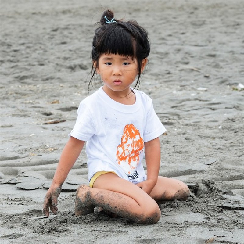 Shaved ice 刨 冰 kids 120 130 140 T-shirt Orange - Unisex Hoodies & T-Shirts - Cotton & Hemp White