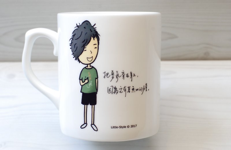 [Bone China Mug] Put courage on your body (customized) - แก้วมัค/แก้วกาแฟ - เครื่องลายคราม ขาว