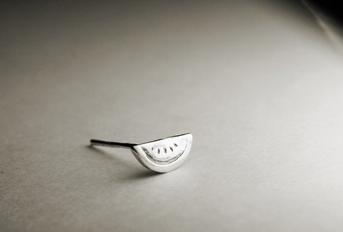 拓銀手創銀飾 西瓜切片造型純銀耳環(單支/一對)