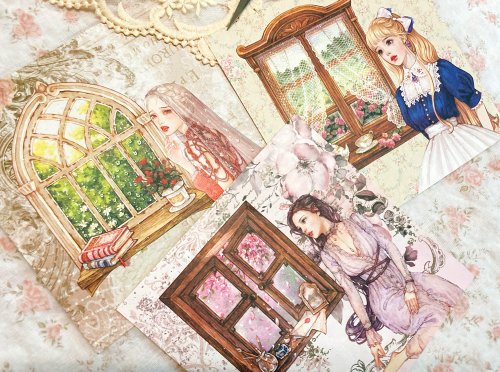 Window of Spring #1 / 透明 艶消し ステッカー / 水彩画 - ショップ