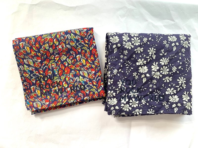 Iconic UK Liberty x Japanese cotton - Capel - Hankerchief - Handkerchiefs & Pocket Squares - Cotton & Hemp Blue