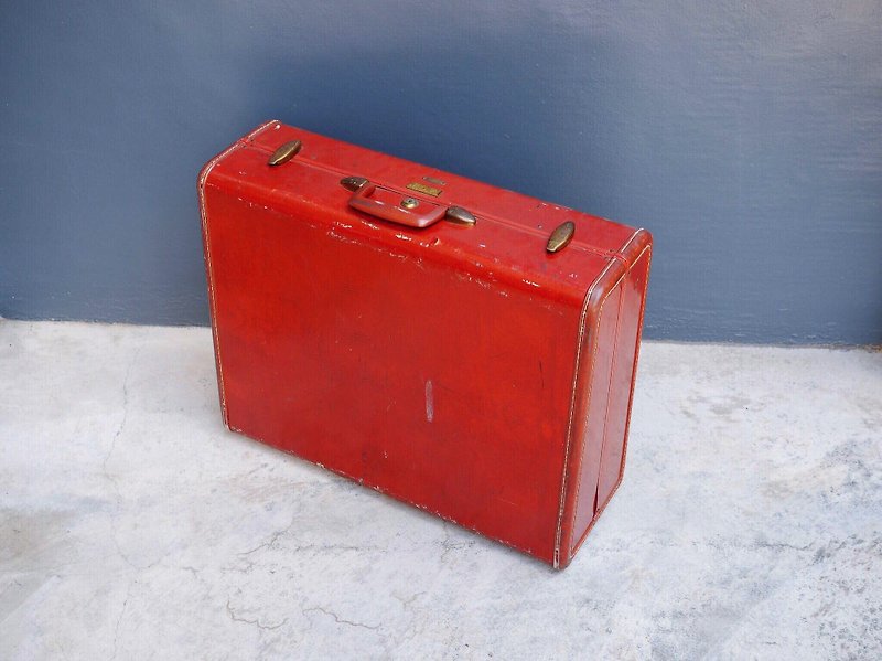 [Sold out] American Samsonite wine red antique suitcase A - กระเป๋าเดินทาง/ผ้าคลุม - หนังเทียม 