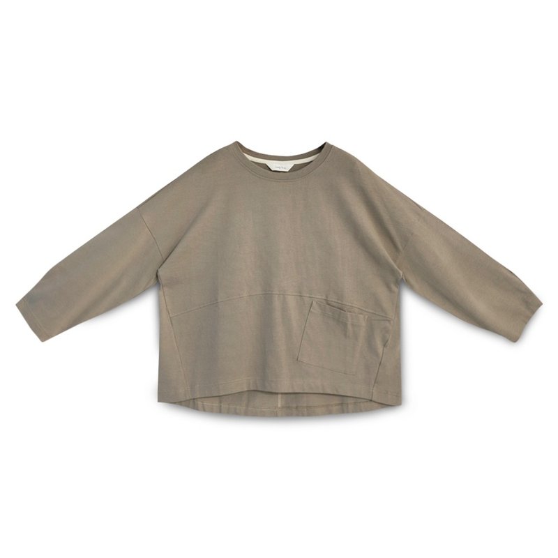 【Simply Yours】Heavy Pocket University T Green Coffee F - Women's Tops - Cotton & Hemp Green