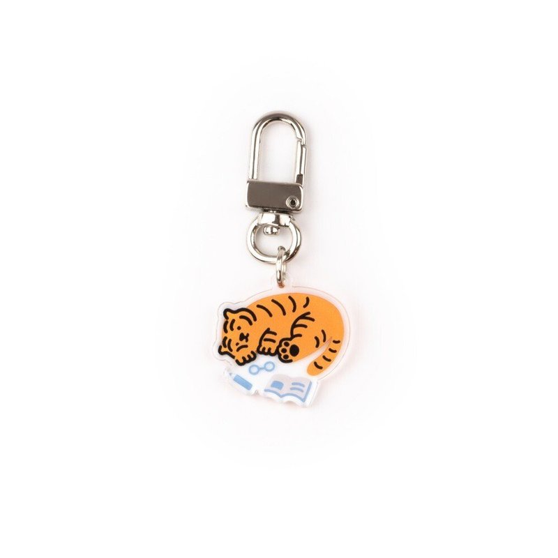 Lying Fat Tiger Dozing Acrylic Keychain/Pendant - ที่ห้อยกุญแจ - อะคริลิค 