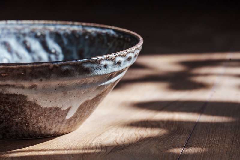 Chestnut large bowl salad bowl, large bowl bowl - Bowls - Pottery Brown