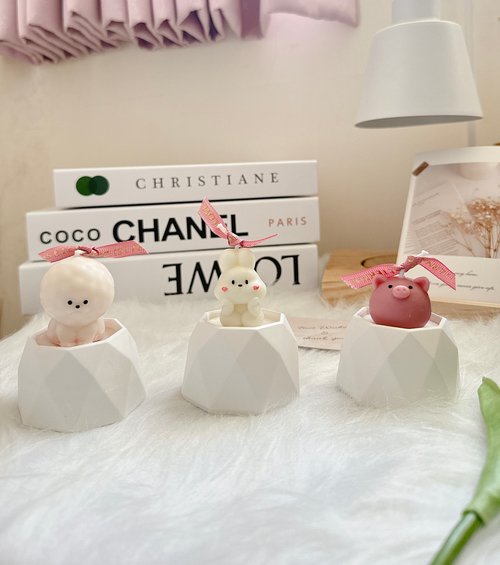 Piggy Candle韓式香氛蠟燭 婚禮小物 可愛動物系列燭杯