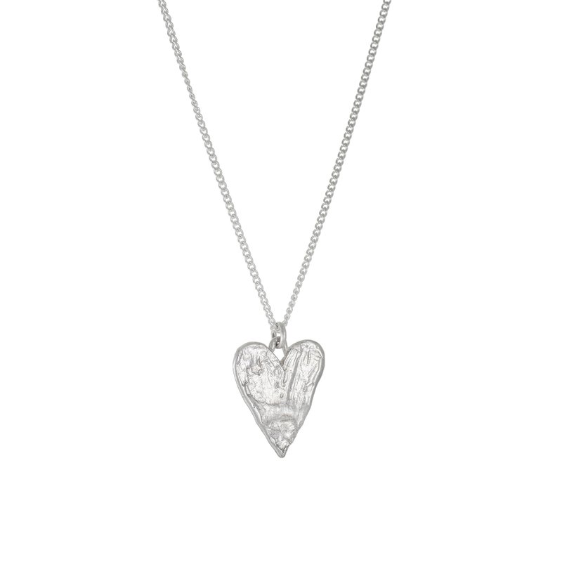 Painted Heart Silver Necklace 繪心純銀項鍊 - 項鍊 - 純銀 銀色