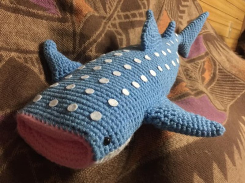 かぎ針編み海洋生物ジンベエザメかわいい編みぐるみ - 編織/刺繡/羊毛氈/縫紉 - 棉．麻 