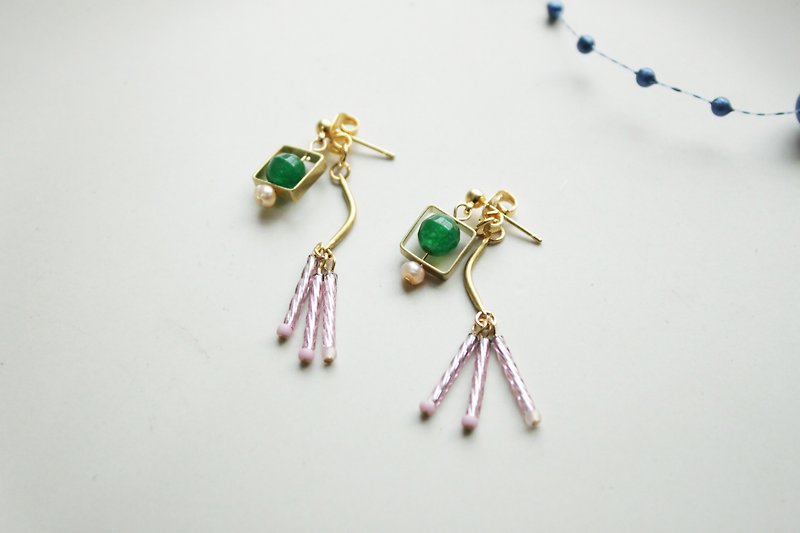 Peacock | Earrings - Malay Jade - Earrings & Clip-ons - Other Metals Green
