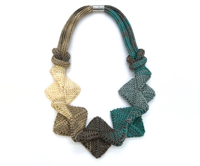 Knitted necklace sale