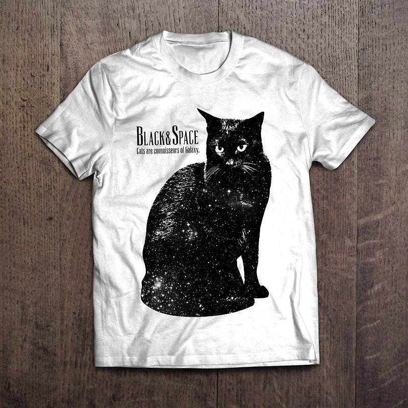 Space Cat T-shirt Black & Space Cats - Women's T-Shirts - Cotton & Hemp White