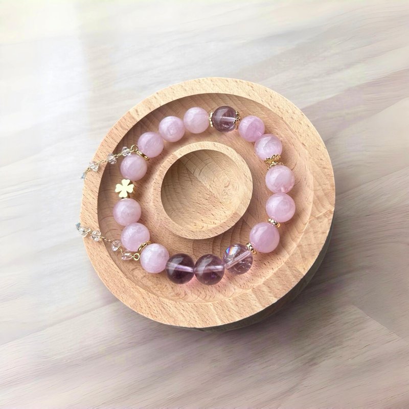 Fantasy Kunzite | Love and Relationships | Kunzite | Zambian Amethyst | Crystal Bracelet - สร้อยข้อมือ - คริสตัล สึชมพู