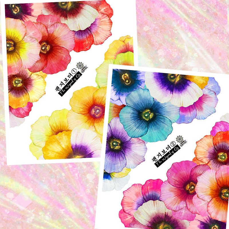 *Pansy Corner Deco Stickers (2colors) - Stickers - Paper 