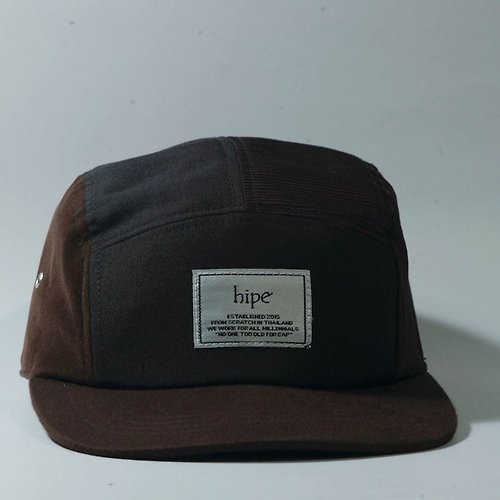 hipe brown and black patchwork 5panel cap
