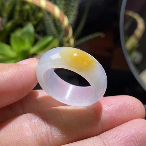 Good Morning Studio 冰種翡翠 天然翡翠 A玉 班指披指指環 • 冰種雞蛋花翡翠戒指