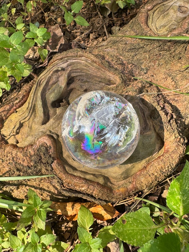 彩紅星空晶中晶白水晶球、白水晶球、白水晶 - 擺飾/家飾品 - 水晶 透明