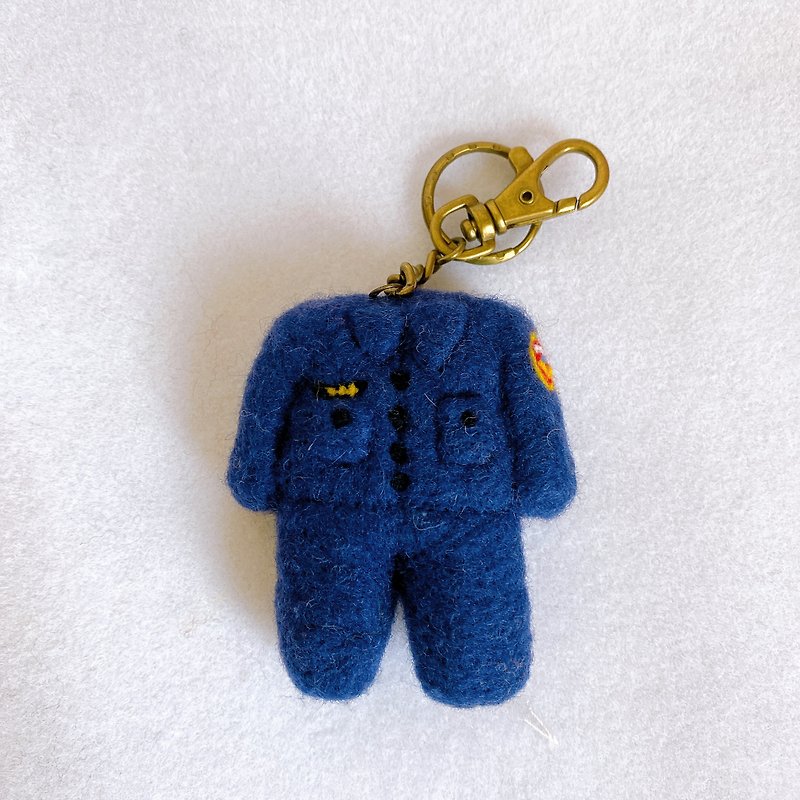 New style police uniform series wool felt key ring - Keychains - Wool Blue