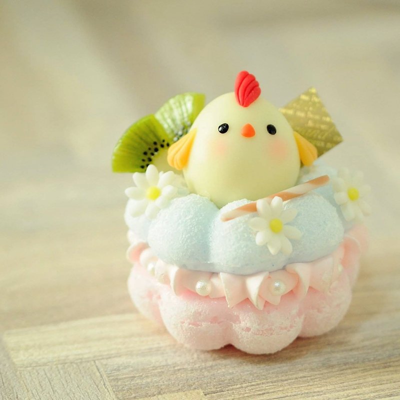Peng Songsong: QQ Little Chicken Donut Tower/Birthday Gift/Leading Chicken/Pure Decoration - ของวางตกแต่ง - ดินเหนียว หลากหลายสี