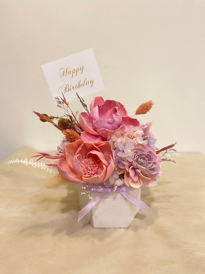 乾燥盆花 開幕盆花 升遷 入厝 新婚 生日禮物 辦公室擺飾 - 擺飾/家飾品 - 植物．花 多色