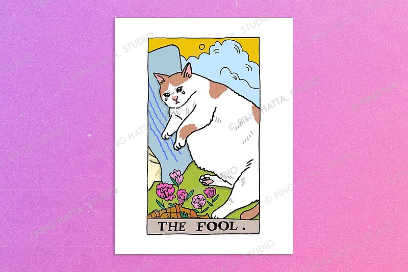 The Fool Sad Cat Meme Art Poster