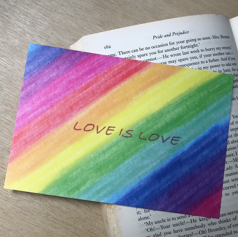 LOVE IS LOVE Rainbow LGBT Postcard Greeting Card - การ์ด/โปสการ์ด - กระดาษ หลากหลายสี
