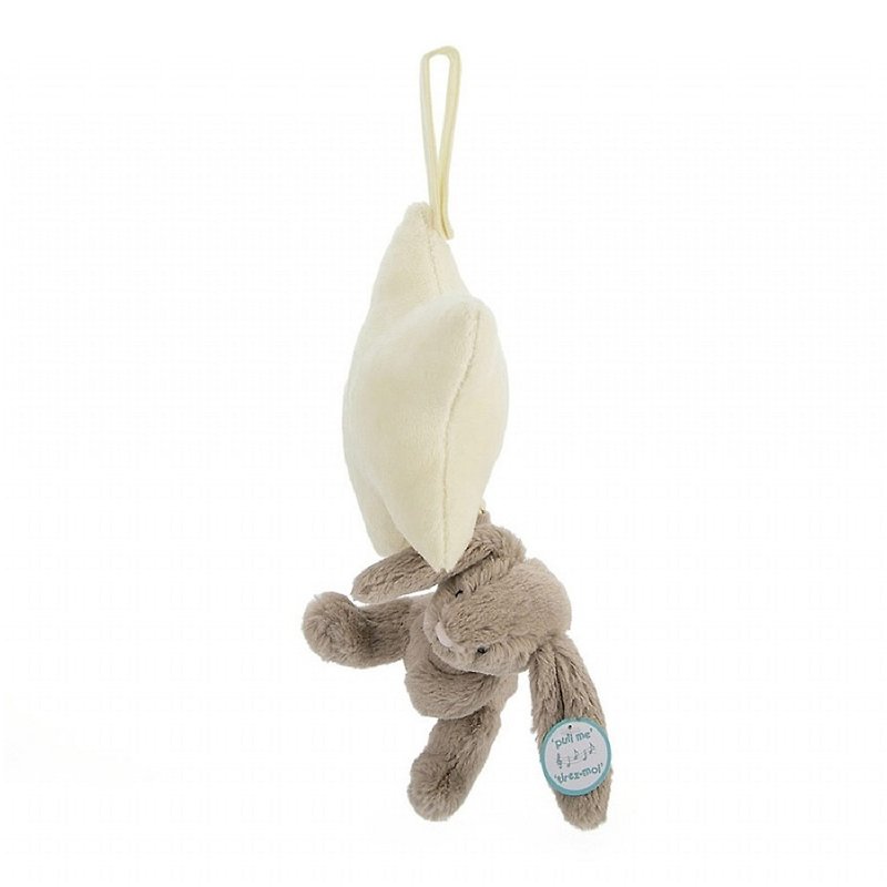 Jellycat Musical Pull Bashful Beige Bunny - Kids' Toys - Polyester Gray
