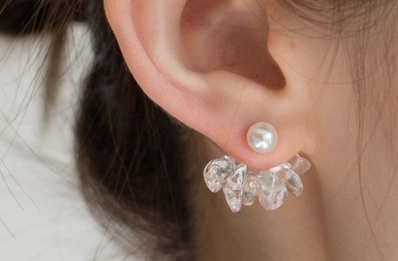 【14kgf】Cicely Pierce Crystalシシリー ピアス クリスタル - 耳環/耳夾/耳骨夾 - 其他金屬 透明