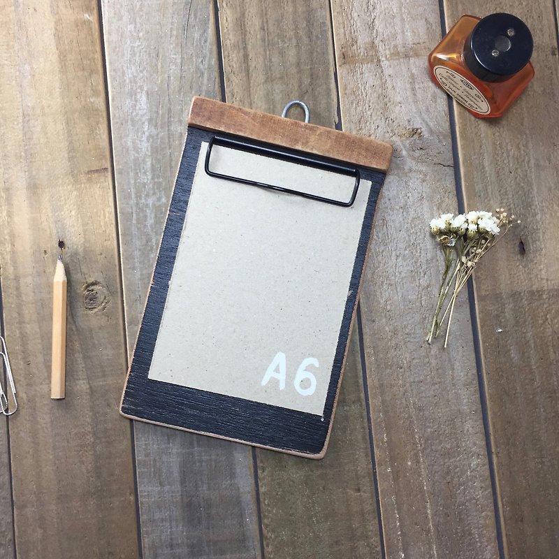 A6 black hand-made menu folder tablet folder - แฟ้ม - ไม้ สีดำ