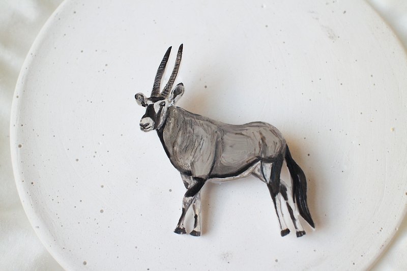 Goat hand drawn brooch - Brooches - Acrylic Multicolor