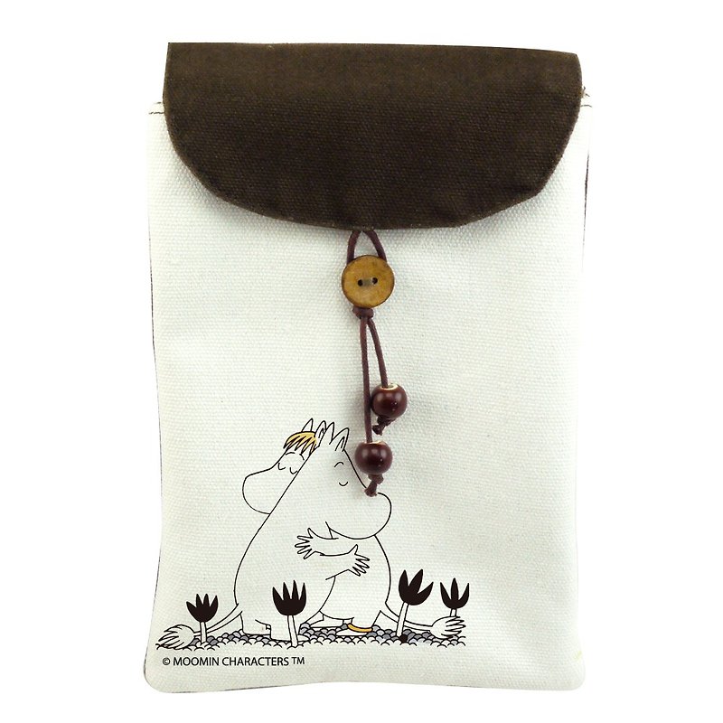 Moomin嚕嚕米授權-手機袋【有你在真好】( 肩背 ) - 側背包/斜孭袋 - 棉．麻 紫色