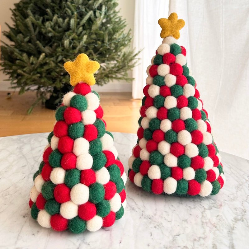 Desktop Christmas tree Christmas decorations, good storage Christmas tree wool felt Christmas tree Christmas decorations - Stuffed Dolls & Figurines - Wool 