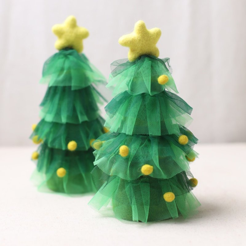 羊毛出在羊山上 羊毛氈 浪漫聖誕樹 聖誕限定 - 擺飾/家飾品 - 羊毛 綠色
