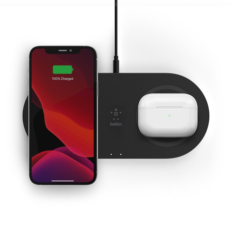 BOOST CHARGE 15W Dual Wireless Charging Pad (Black) (Three-pin British Standard) - Phone Charger Accessories - Other Materials Black